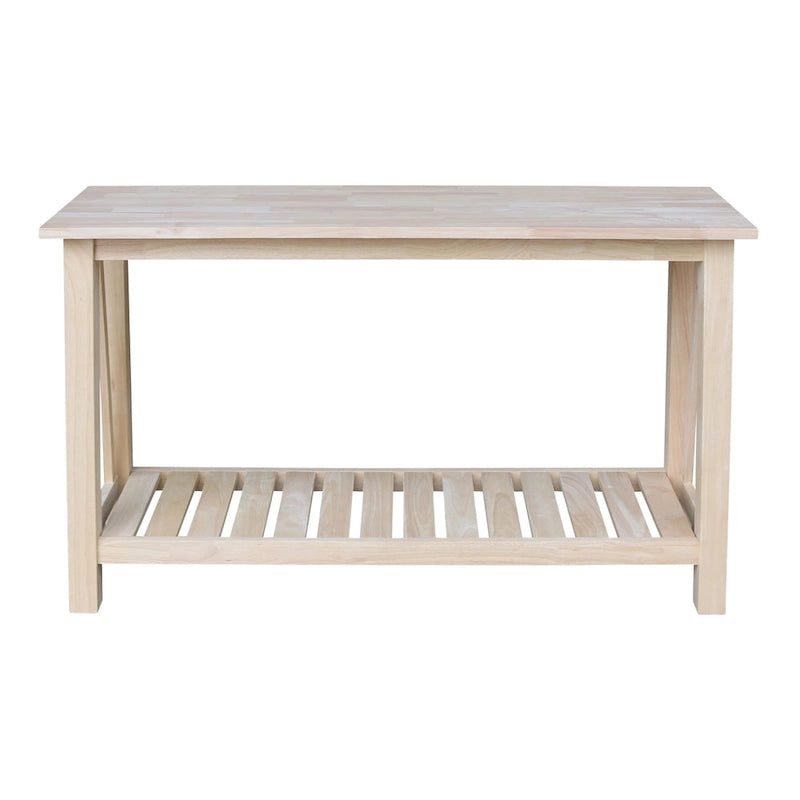 Console in Legno Massello con Ripiano Inferiore