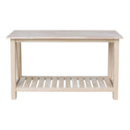Console in Legno Massello con Ripiano Inferiore