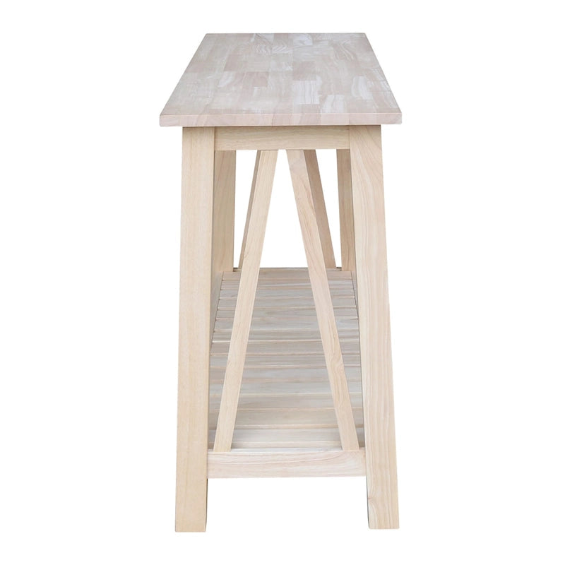 Console in Legno Massello con Ripiano Inferiore