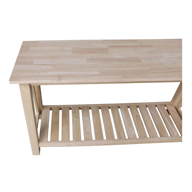 Console in Legno Massello con Ripiano Inferiore