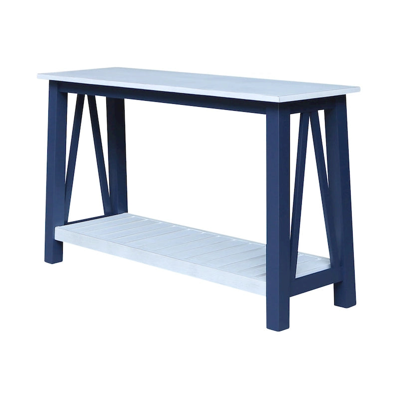 Console in Legno Massello con Ripiano Inferiore