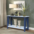 Console in Legno Massello con Ripiano Inferiore