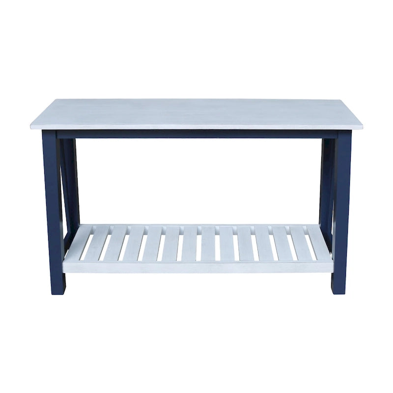 Console in Legno Massello con Ripiano Inferiore