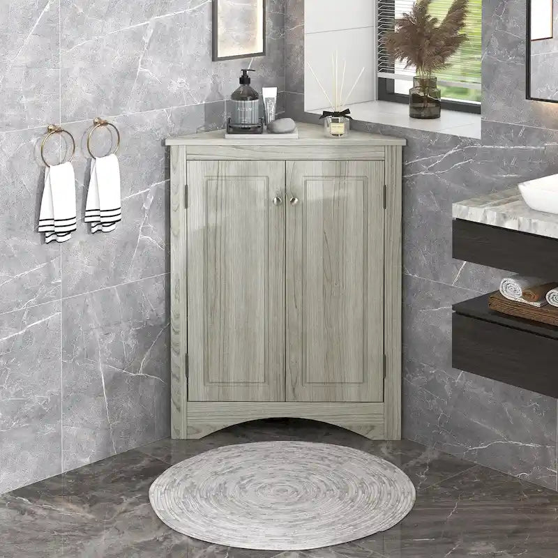 Mobile angolare da bagno con mensole regolabili