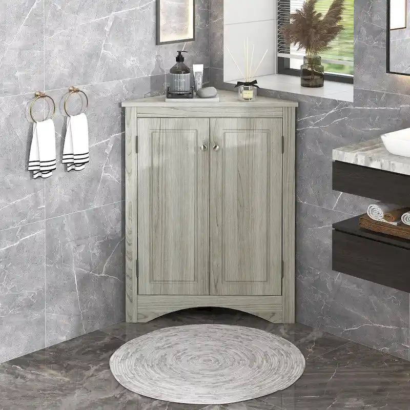 Mobile angolare da bagno con mensole regolabili