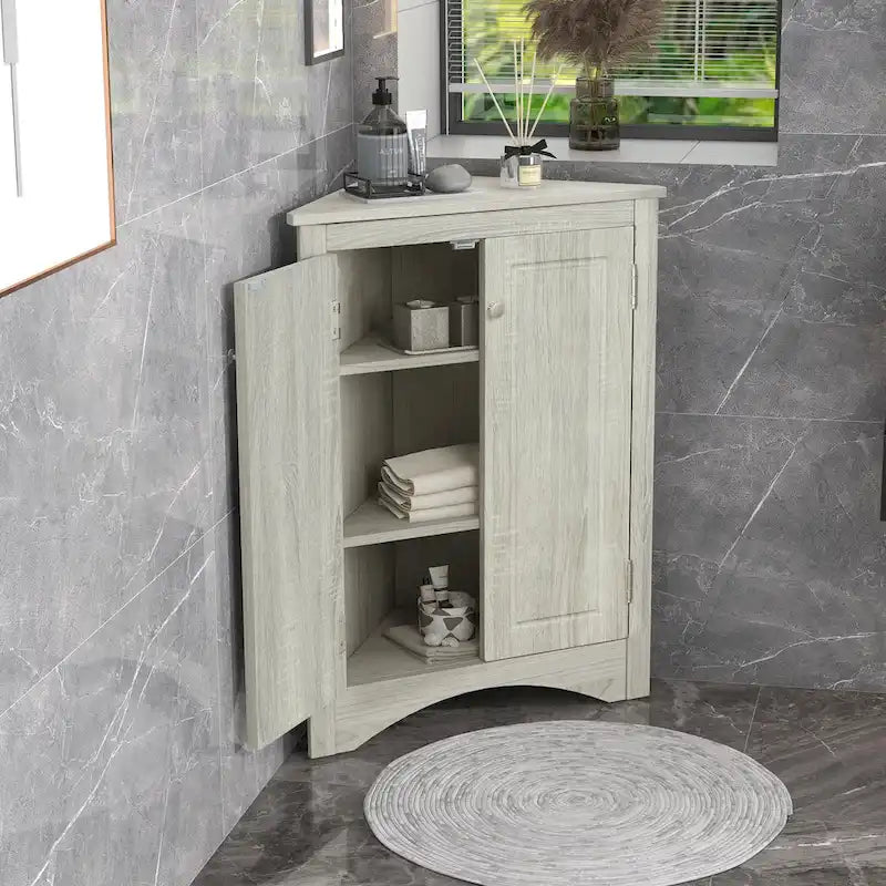 Mobile angolare da bagno con mensole regolabili
