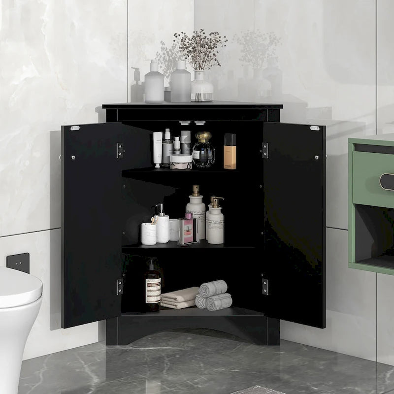 Mobile angolare da bagno con mensole regolabili