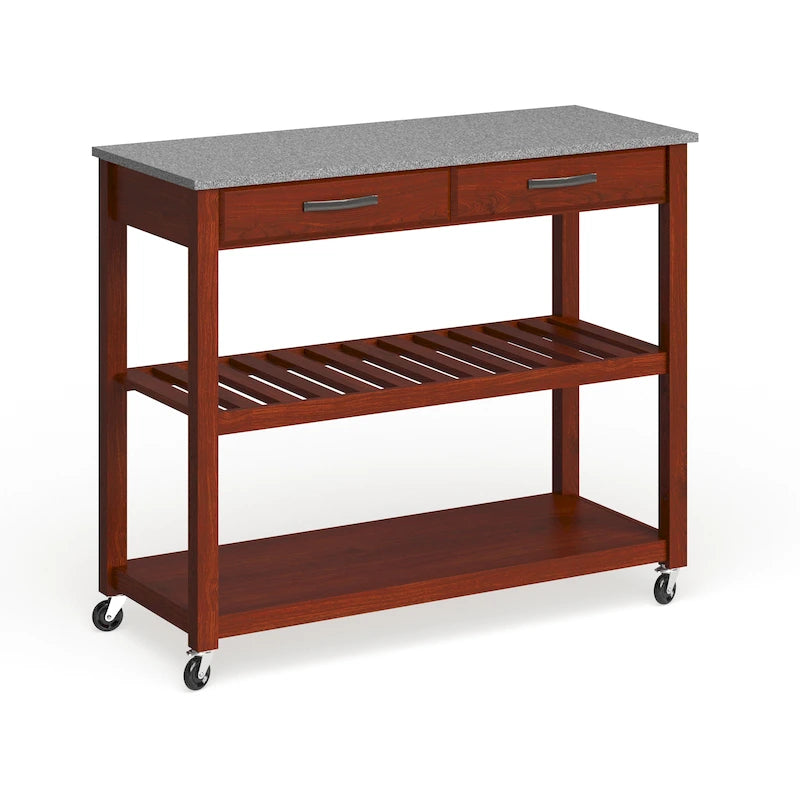 Carrello da cucina con piano in granito e cassetti - 17P x 43L x 35A