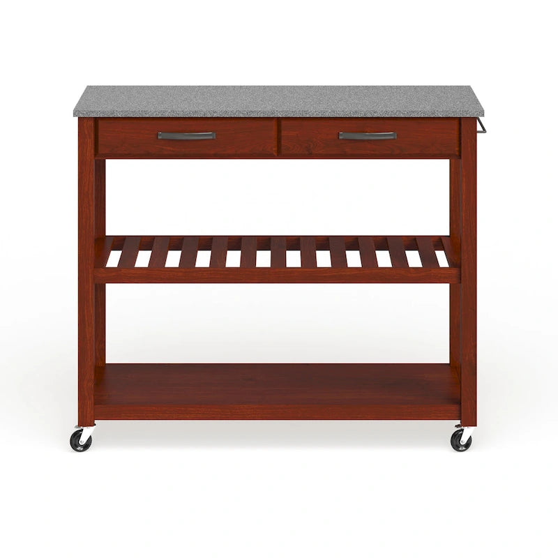Carrello da cucina con piano in granito e cassetti - 17P x 43L x 35A