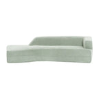 Divano curvo a chaise longue in tessuto bouclé