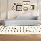 Divano curvo a chaise longue in tessuto bouclé