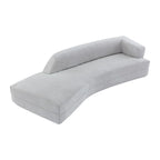 Divano curvo a chaise longue in tessuto bouclé