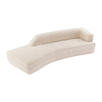 Divano curvo a chaise longue in tessuto bouclé