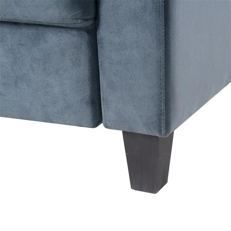 Divano in tessuto con struttura e gambe in legno