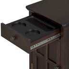 Tavolino con porte USB e 1 cassetto con portabicchieri