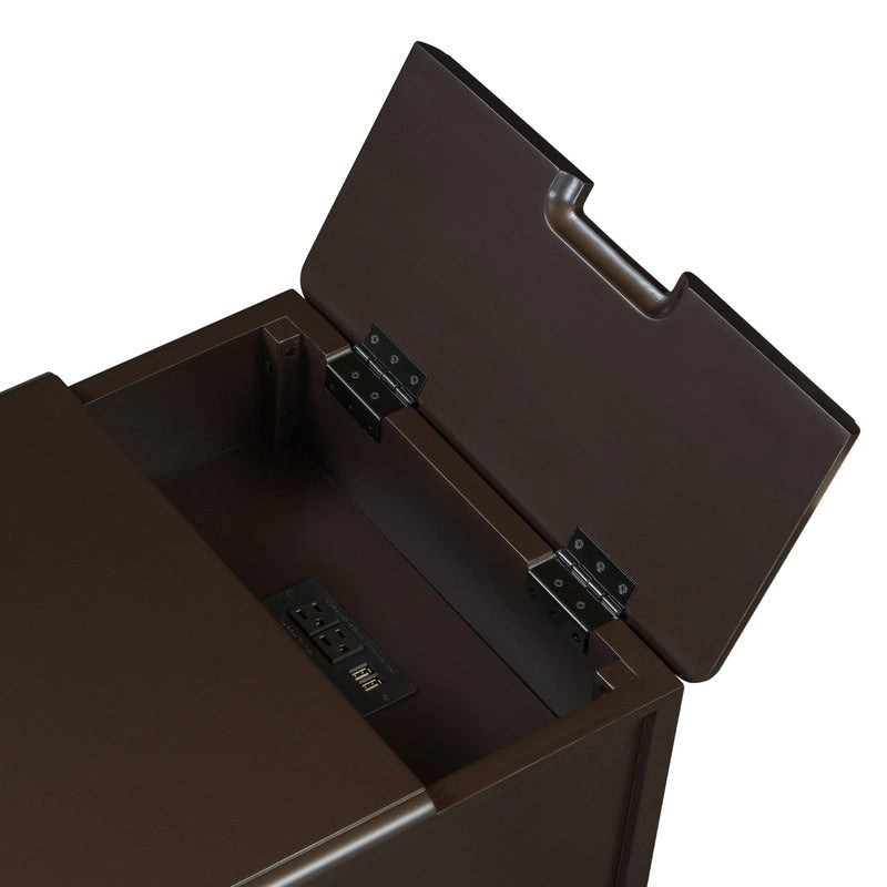 Tavolino con porte USB e 1 cassetto con portabicchieri