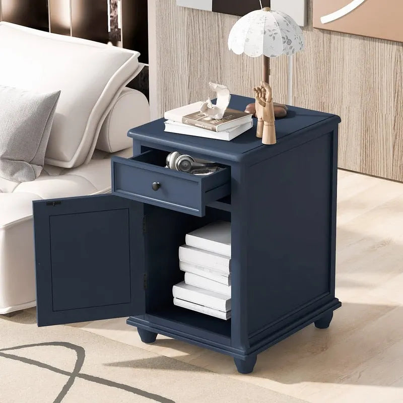 Tavolino con porte USB e 1 cassetto con portabicchieri
