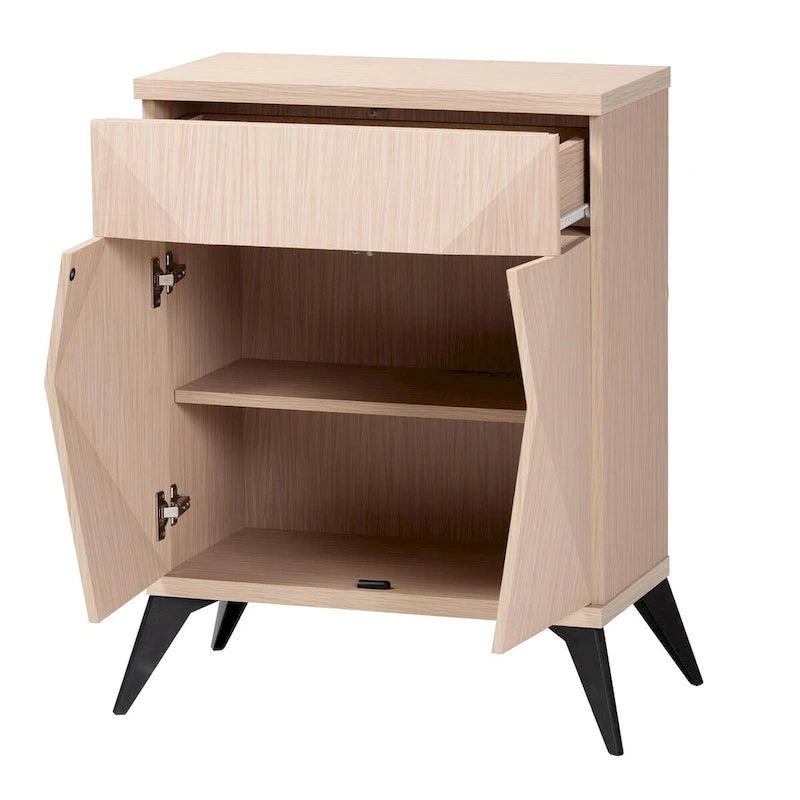 Credenza a 2 ante con gambe oblique e cassetto