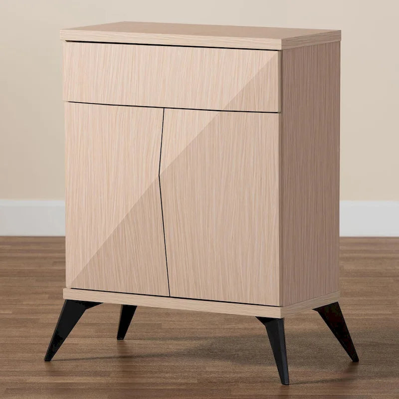 Credenza a 2 ante con gambe oblique e cassetto