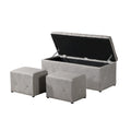 Pouf contenitore con vano segreto, set da 3