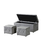 Pouf contenitore con vano segreto, set da 3