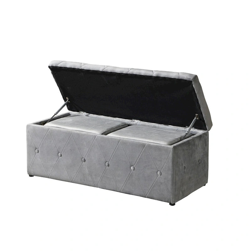 Pouf contenitore con vano segreto, set da 3