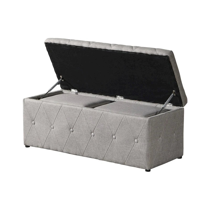 Pouf contenitore con vano segreto, set da 3
