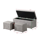 Pouf contenitore con vano segreto, set da 3