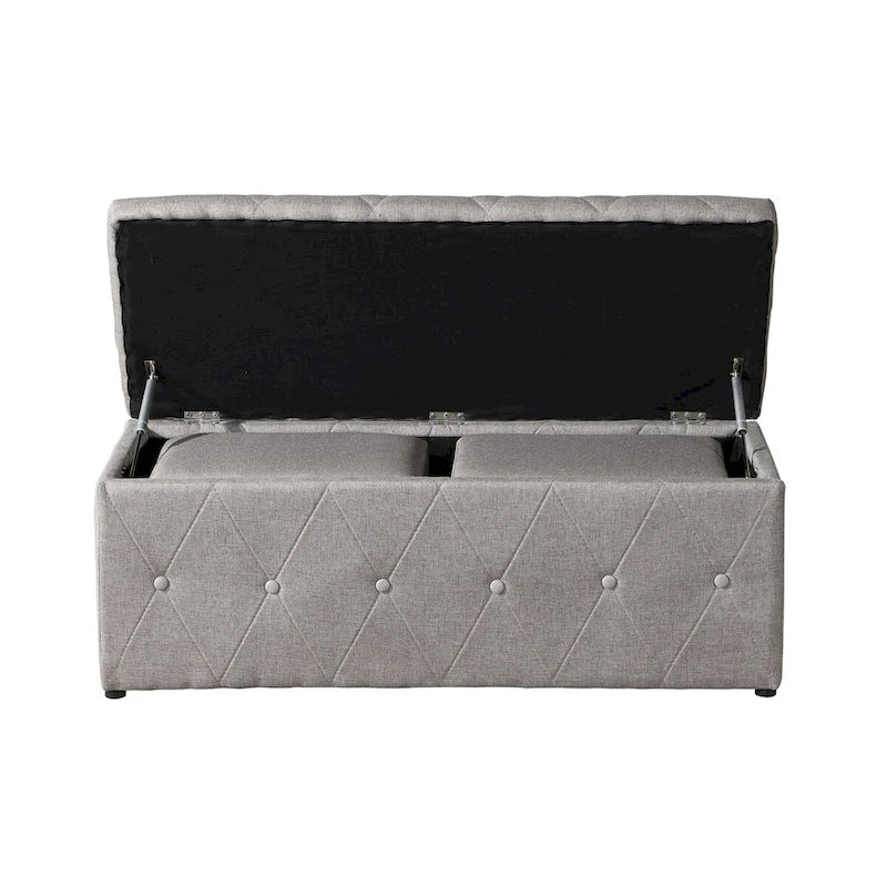 Pouf contenitore con vano segreto, set da 3