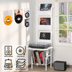 Porta Giradischi Alto con Vano Porta Vinili - 19,68 x 15,35 x 56,69 pollici
