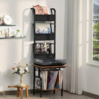 Porta Giradischi Alto con Vano Porta Vinili - 19,68 x 15,35 x 56,69 pollici