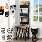 Porta Giradischi Alto con Vano Porta Vinili - 19,68 x 15,35 x 56,69 pollici