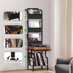 Porta Giradischi Alto con Vano Porta Vinili - 19,68 x 15,35 x 56,69 pollici