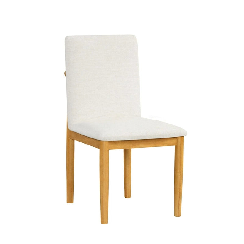 Sedia da pranzo moderna imbottita - Tessuto testurizzato crema (set da 2)