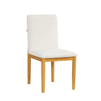 Sedia da pranzo moderna imbottita - Tessuto testurizzato crema (set da 2)