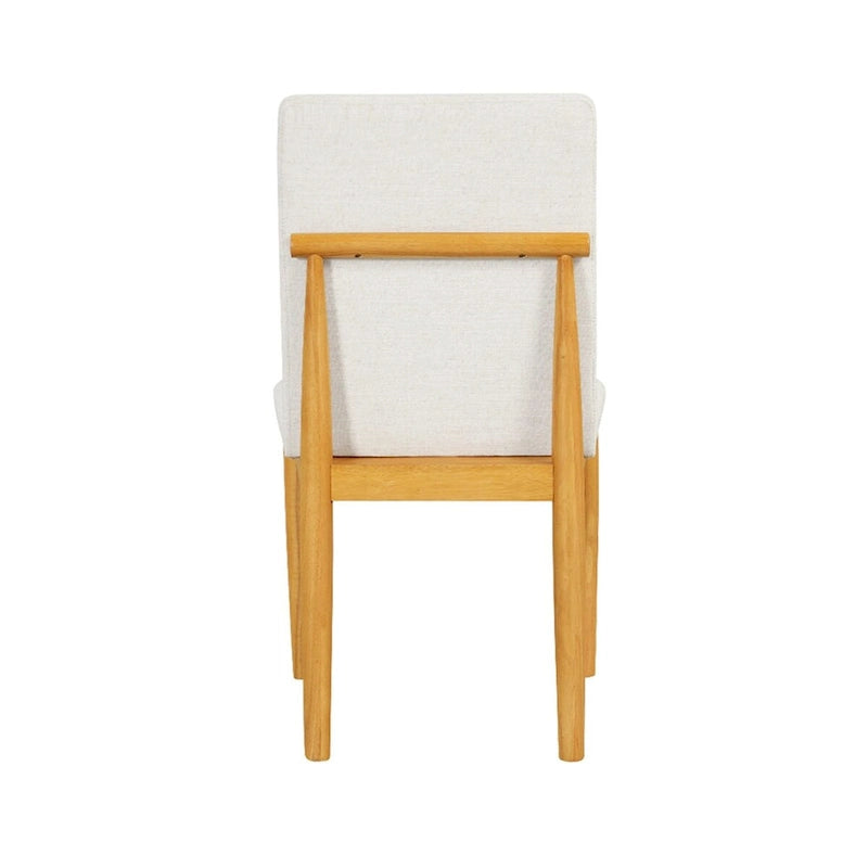 Sedia da pranzo moderna imbottita - Tessuto testurizzato crema (set da 2)