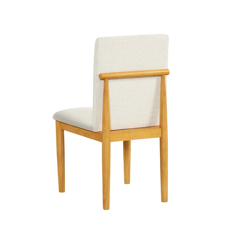 Sedia da pranzo moderna imbottita - Tessuto testurizzato crema (set da 2)