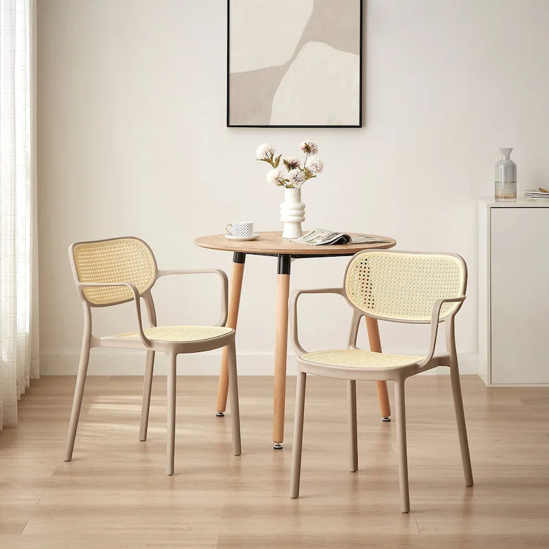 Set di 2 sedie impilabili moderne da interno ed esterno