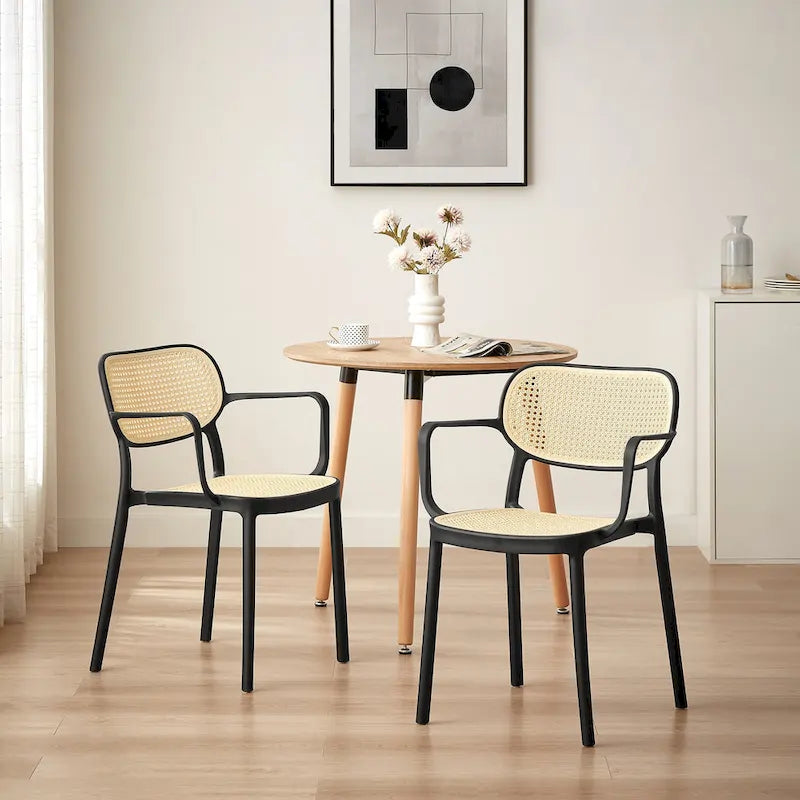 Set di 2 sedie impilabili moderne da interno ed esterno