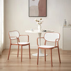 Set di 2 sedie impilabili moderne da interno ed esterno