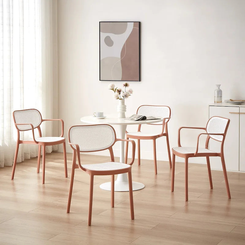 Set di 2 sedie impilabili moderne da interno ed esterno