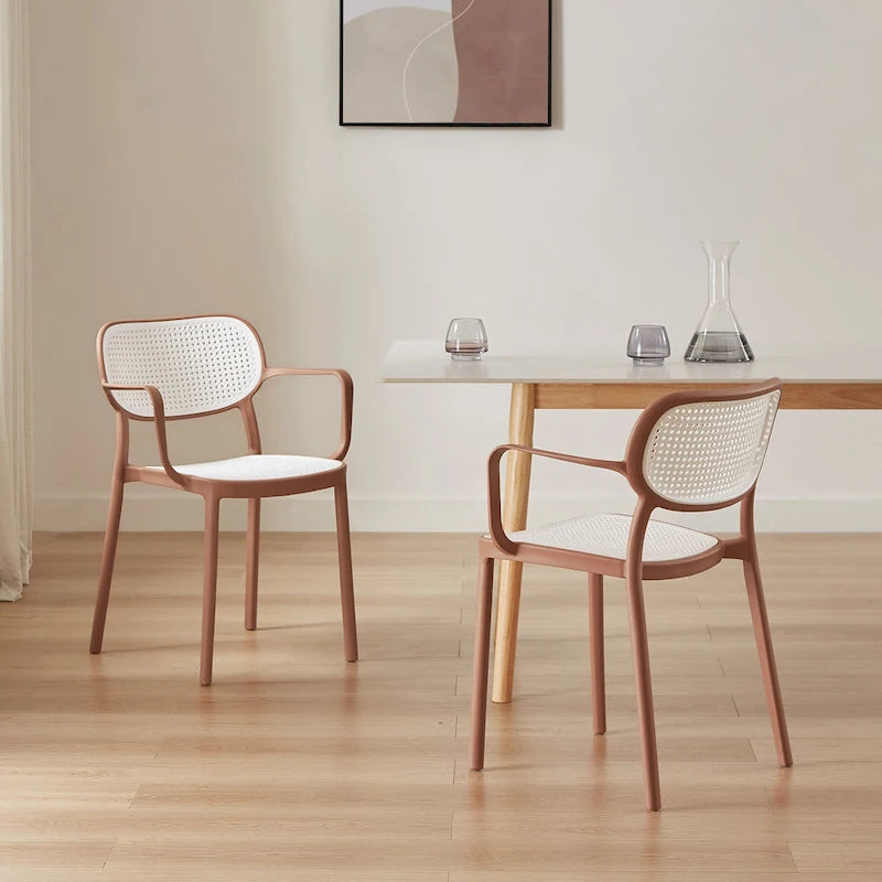 Set di 2 sedie impilabili moderne da interno ed esterno