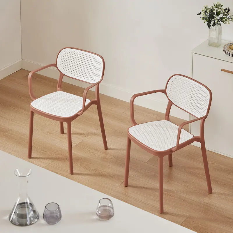 Set di 2 sedie impilabili moderne da interno ed esterno