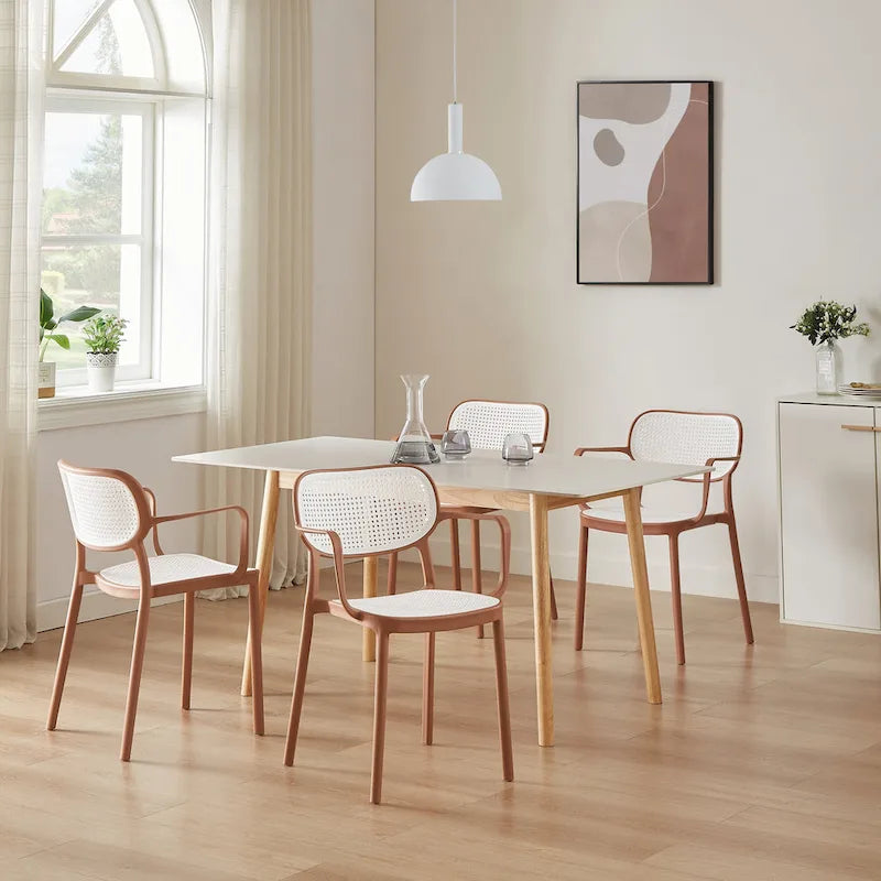 Set di 2 sedie impilabili moderne da interno ed esterno