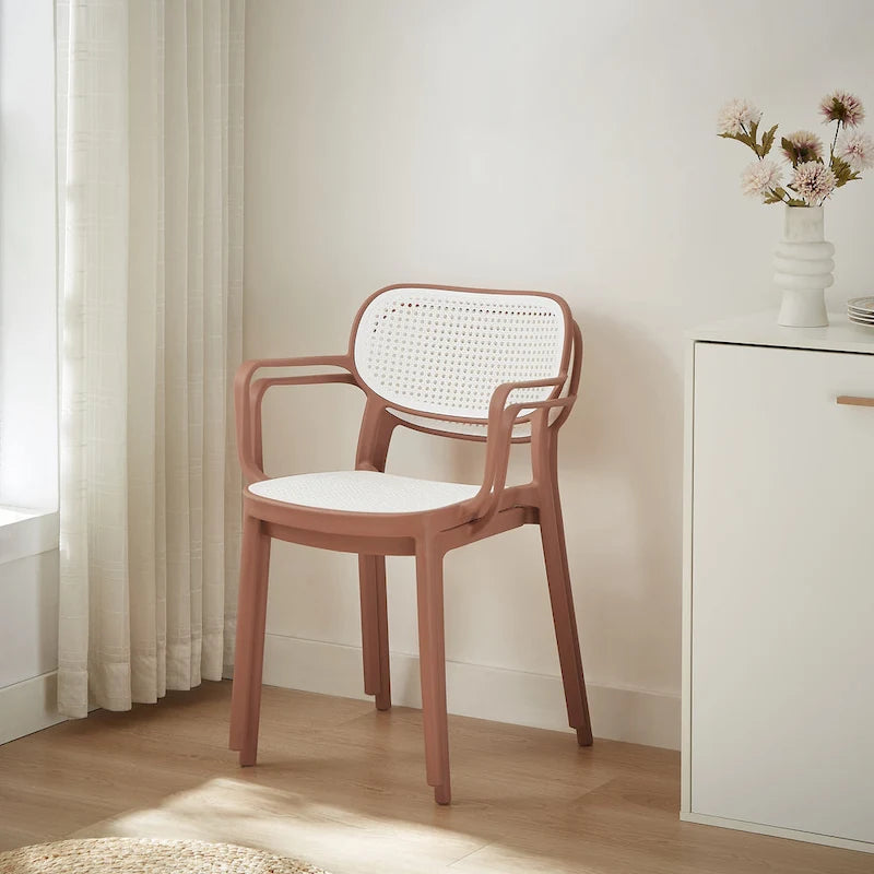 Set di 2 sedie impilabili moderne da interno ed esterno