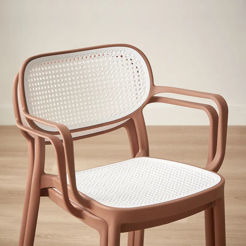 Set di 2 sedie impilabili moderne da interno ed esterno
