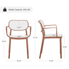 Set di 2 sedie impilabili moderne da interno ed esterno