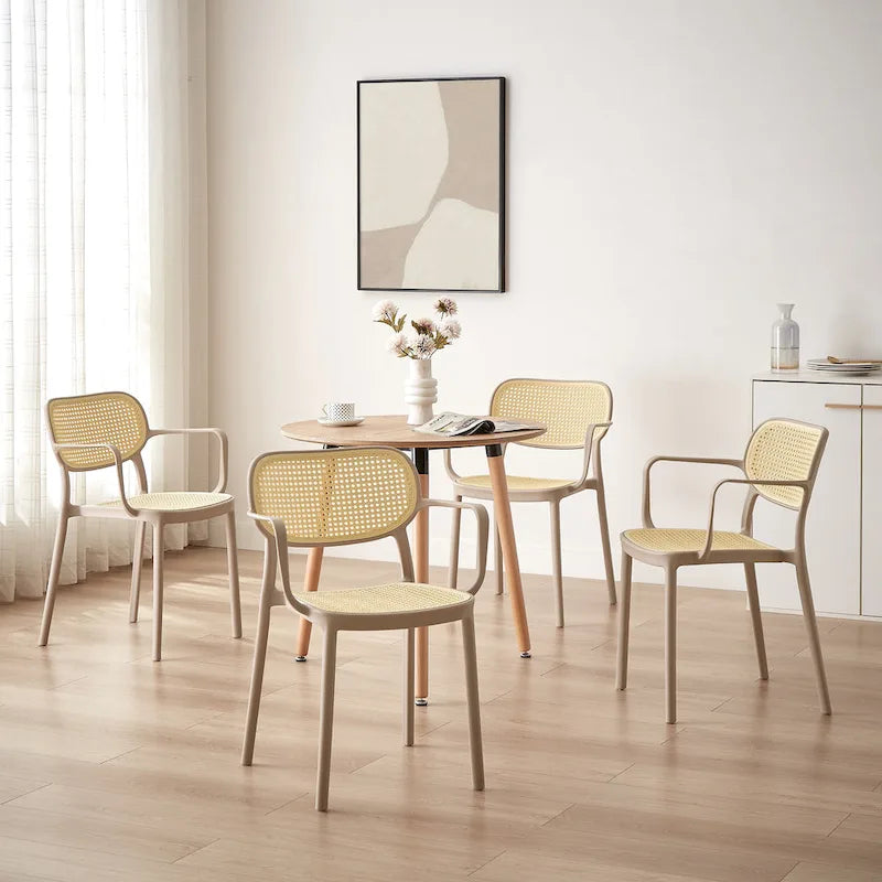 Set di 2 sedie impilabili moderne da interno ed esterno