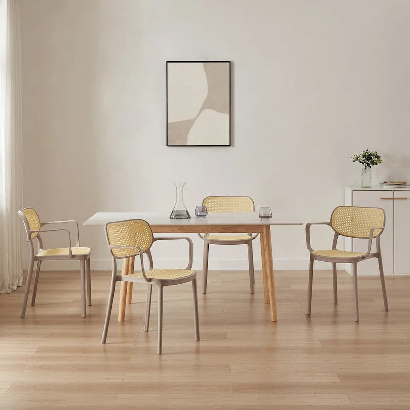 Set di 2 sedie impilabili moderne da interno ed esterno