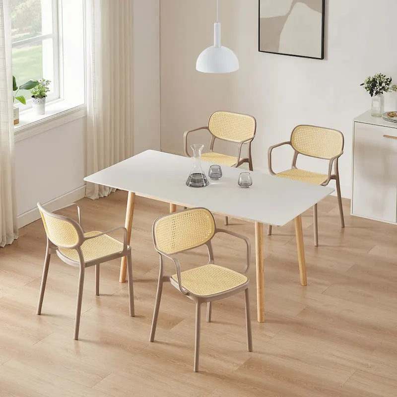 Set di 2 sedie impilabili moderne da interno ed esterno